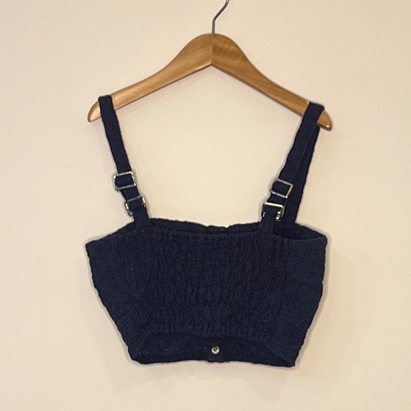 LOVE, MAR Broderie Anglaise Bustier in navy - Picture 2 of 3